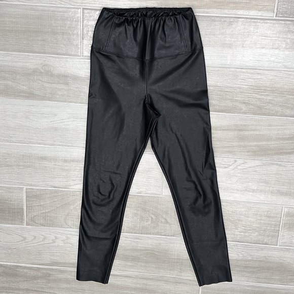 Aritzia Wilfred Free Daria Pant High-Waisted Vegan Leather Leggings in Black - Picture 2 of 16